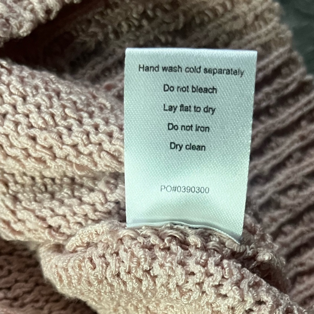 Show Me Your Mumu Pink Brown Knit Crochet Bubbly Sleeve V Neck Sweater Size S - Picture 6 of 8